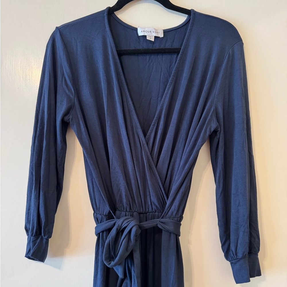 Amour Vert Navy Jumpsuit | Everly Dream Knit | Medium | Soft & Breezy